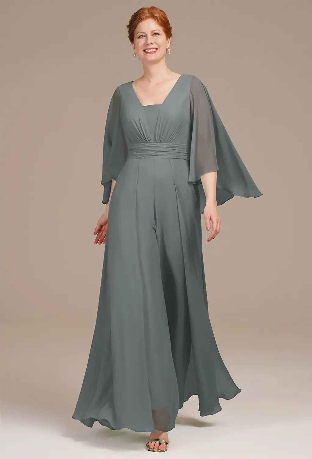 dark grey mother of the bride dress ZAPAKA Women Beaded Glitter Mother of Bride Dress Dark Grey A Line Tulle Evening Wear, Grey / US6 main image 1