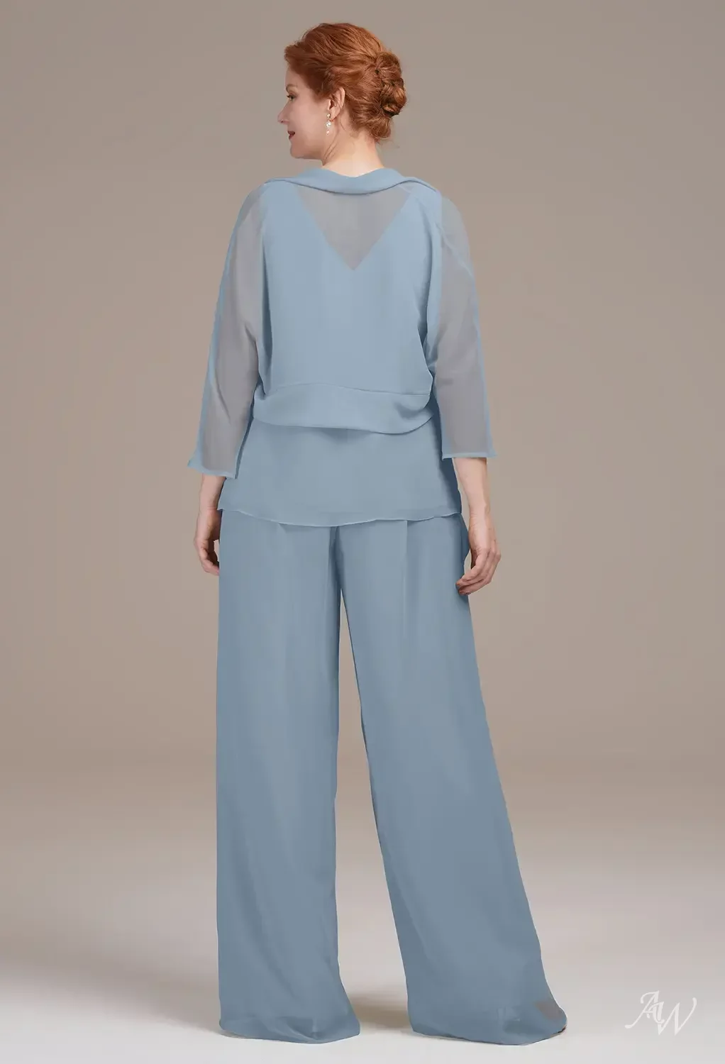dusty blue dress pants Dusty Blue Ruffle Pants main image 0