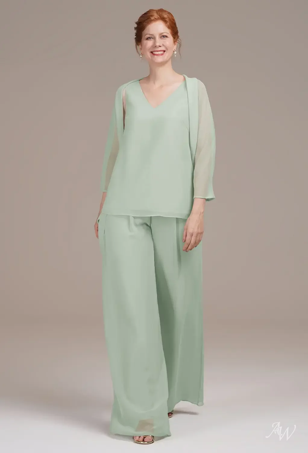 green emerald velvet dress Sage Green Three-Piece Suit for Women main image 0