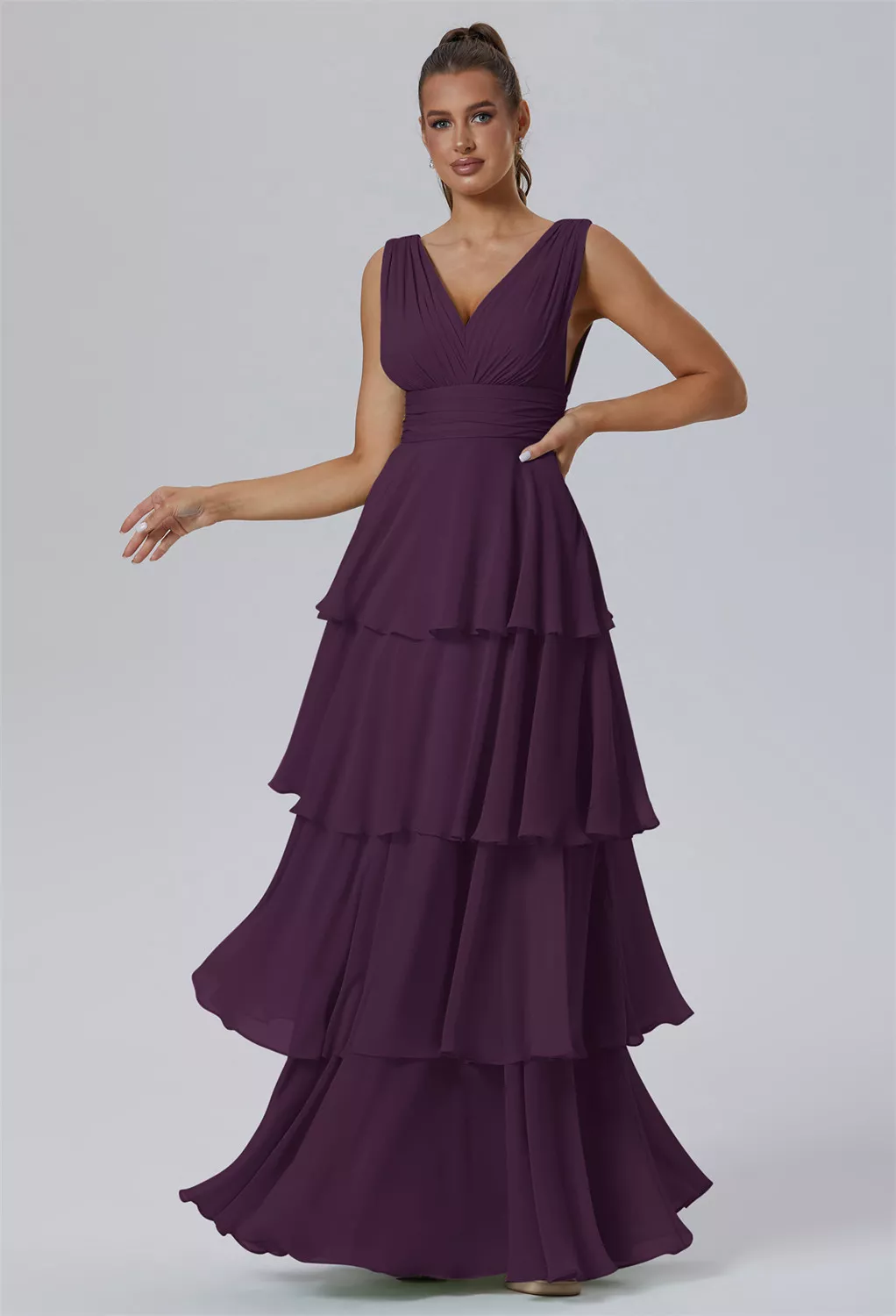 wine purple bridesmaid dresses Simple Halter Mermaid Sleeveless Satin Purple Long Bridesmaid Dresses   DaintyBridal