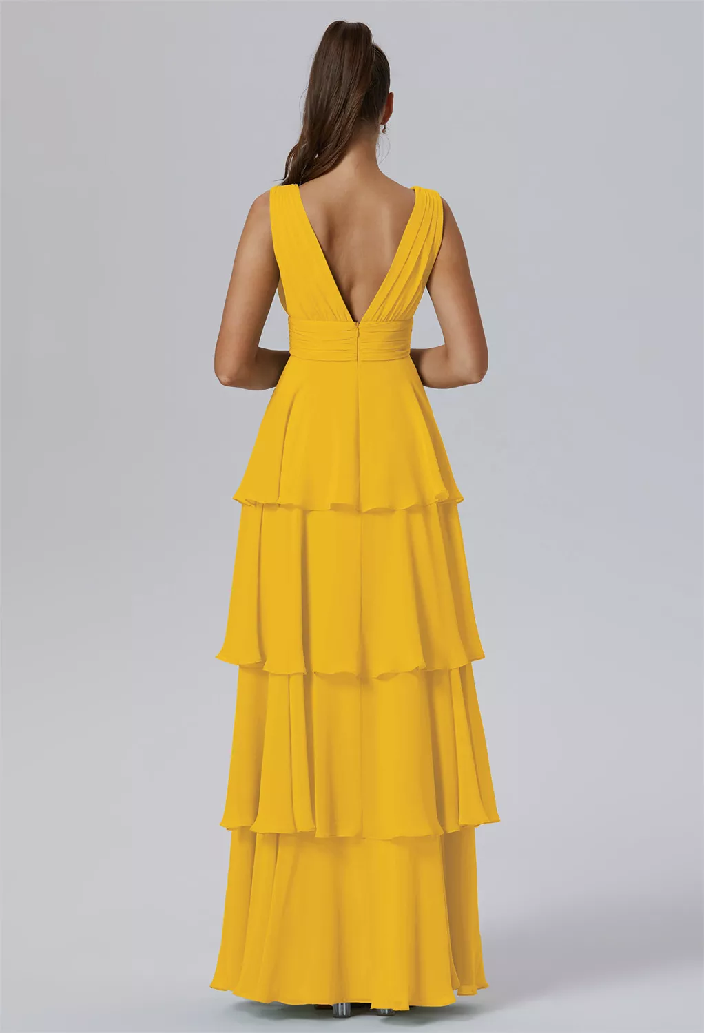 yellow bridesmaid dresses beach Sand Champagne Bridesmaid Dress for Beach Wedding with Infinity Top