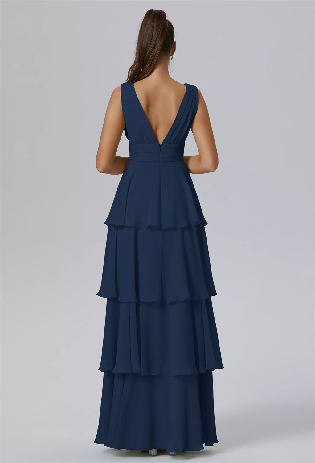matcha bridesmaid dress Zapaka Women Matcha Bridesmaid Dress A Line Spaghetti Straps Chiffon Long Wedding Party Dress with Lace Up Back, Matcha / US12 main image 1