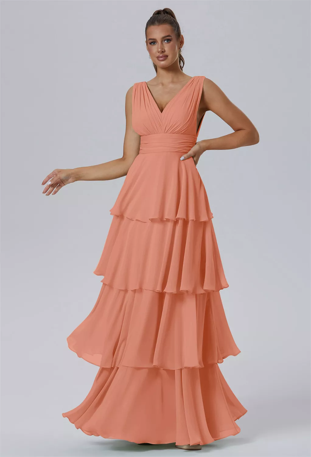 Peach Pink Bridesmaid Dresses | AW.Bridal