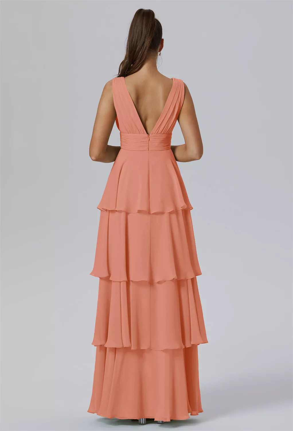 slim fit dress slacks Mermaid Peach Satin Spaghetti Straps Backless Long Evening Prom Dresses,  Custom Prom Dress, GR0070 main image 1