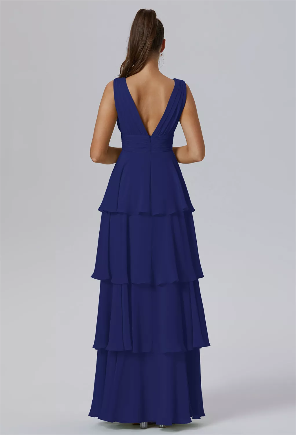 sachin and babi light blue dress Royal Blue Long Mermaid Velvet One Shoulder Formal Prom Dress with Sli –  27dress main image 0
