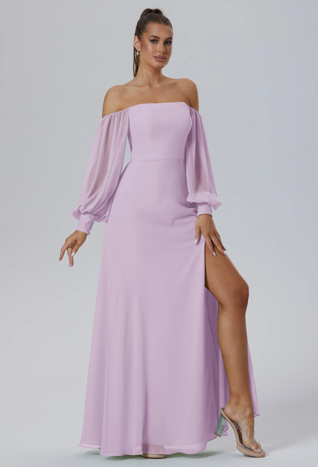 light purple wedding guest dress Elegant Prom Long Fall dress fg5408 1 inch = 2.54 cm Light Purple Wedding Guest Dress
