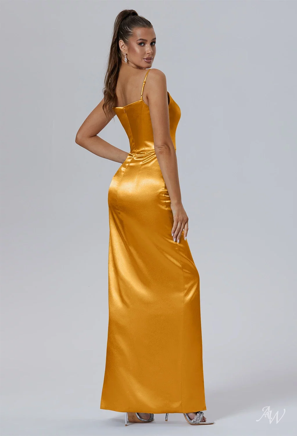 mango long satin dress Katarina Satin Ruffle Hem Maxi Dress Mango