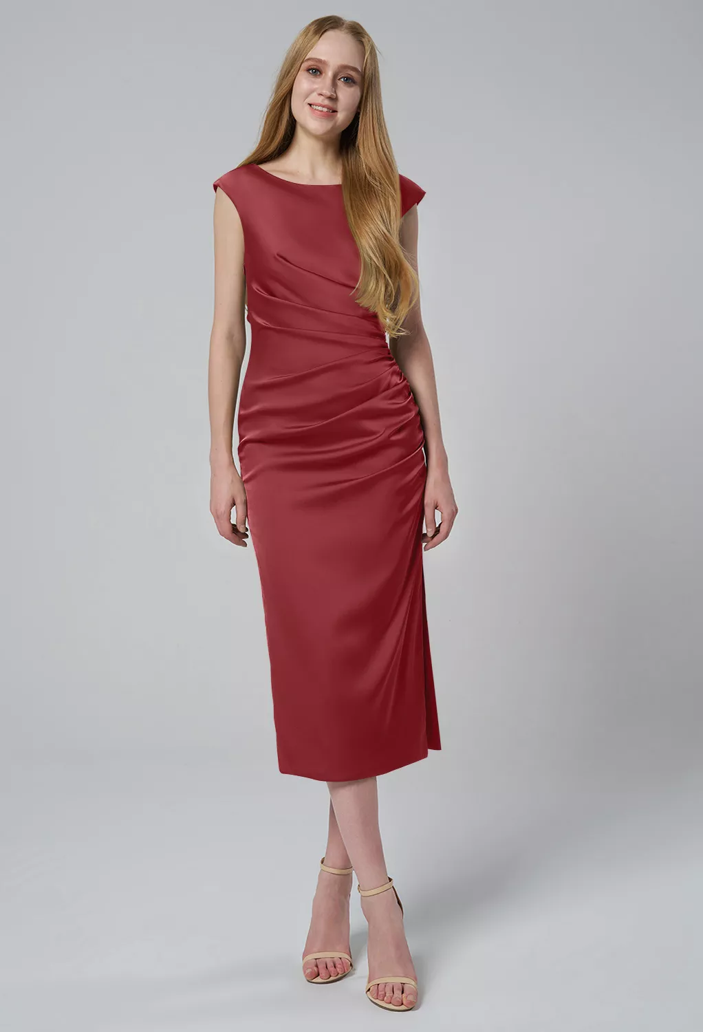 princess polly baby blue dress Bordeaux Midi Dress Merlot / L main image 1