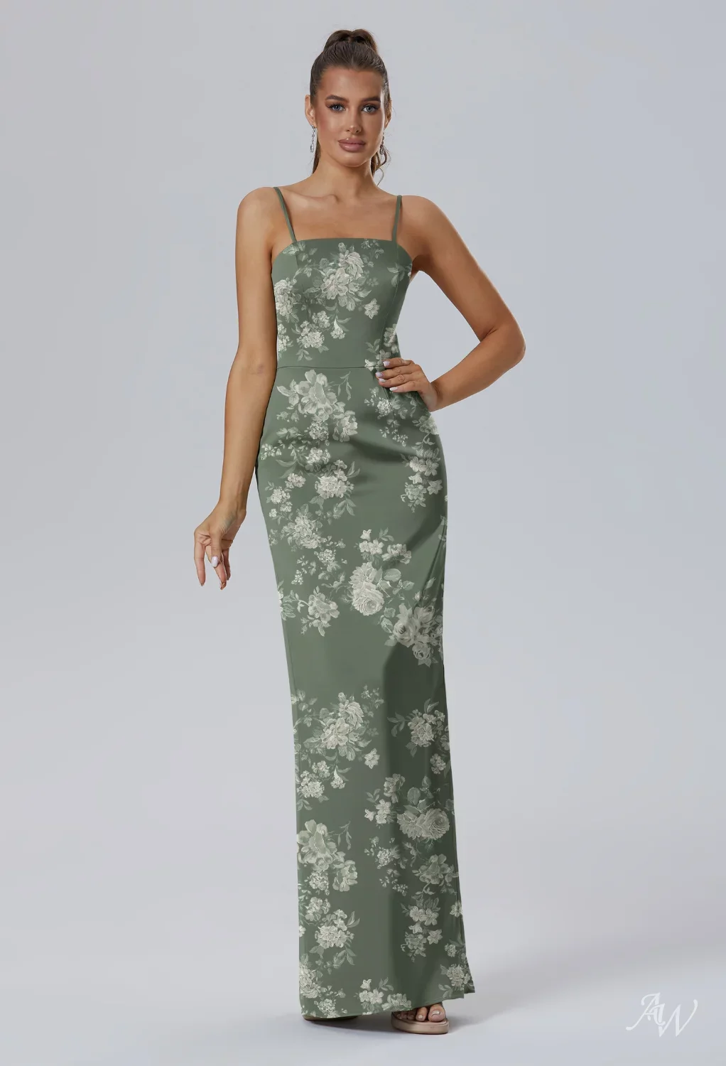 sample sale bridesmaid dresses A-Line Tea Length Chiffon Blue Plus Size Bridesmaid Dresses  COCOMELODYCB0555PS main image 0