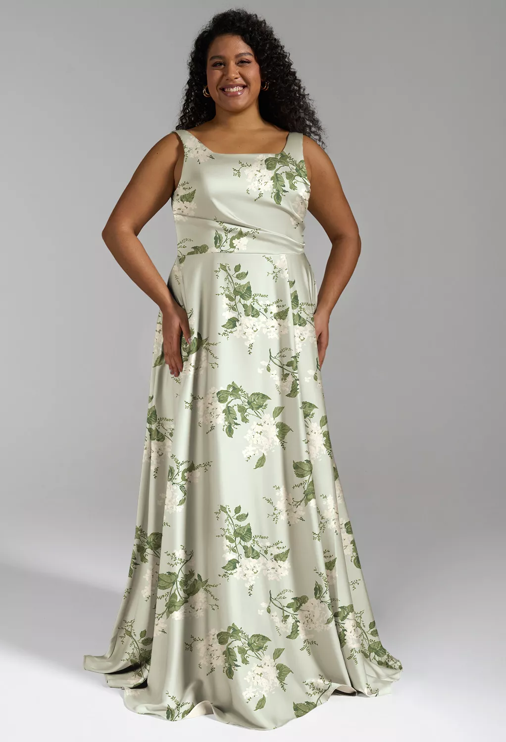 open lace back dress Chic Plus Size V-Neck Floral Print Ruffle Hem Dress for Romantic Dates   Canary Houze