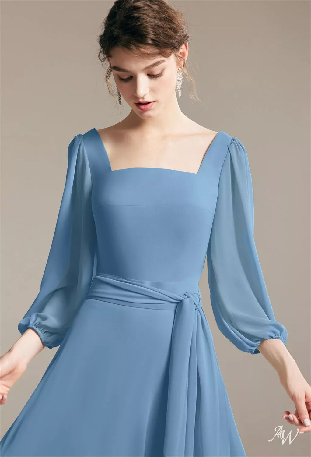 AW Claribel Dusty Blue Bridesmaid Dresses | AW.Bridal