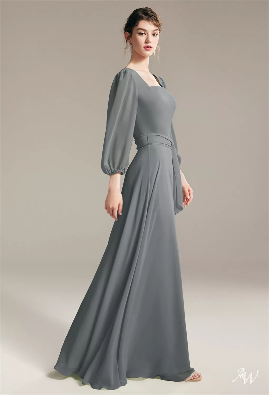 steel gray formal dress AW.Bridal A-line Sweetheart Neckline Tea Length Sleeveless Spaghetti Straps Short Bridesmaid Dresses Dress Steel Gray Size 8