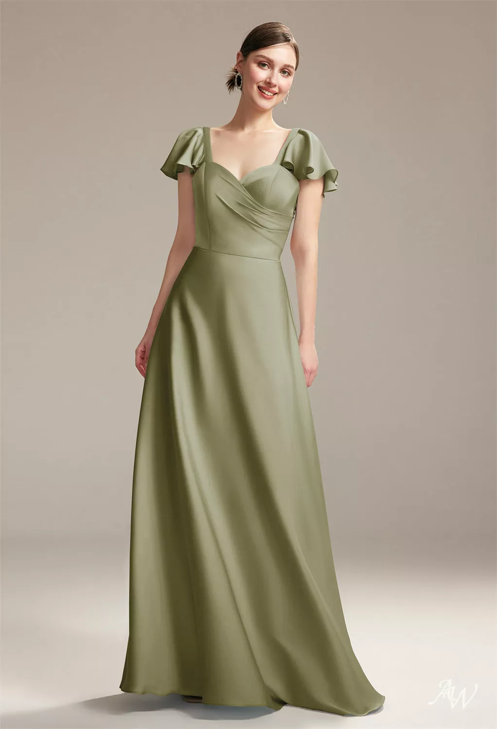 cheap bridesmaid dresses asos Silk Charmeuse Flowy V Neckline Dress main image 1