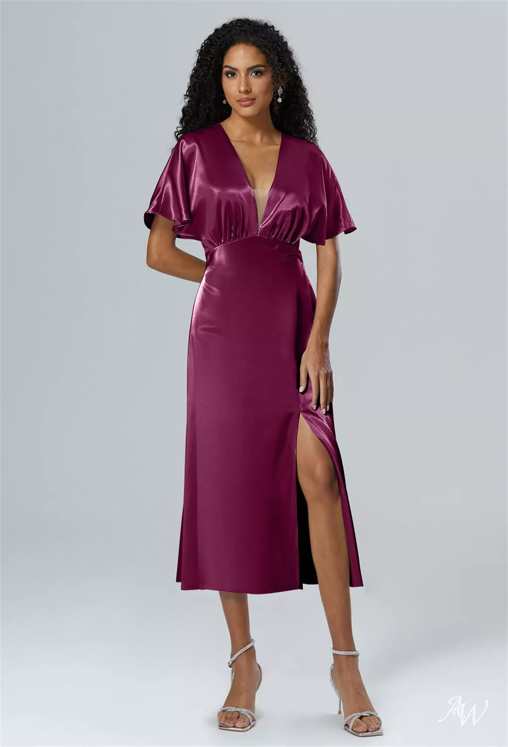 burgundy wrap dress bridesmaid Burgundy Velvet Wrap V Neckline Dress
