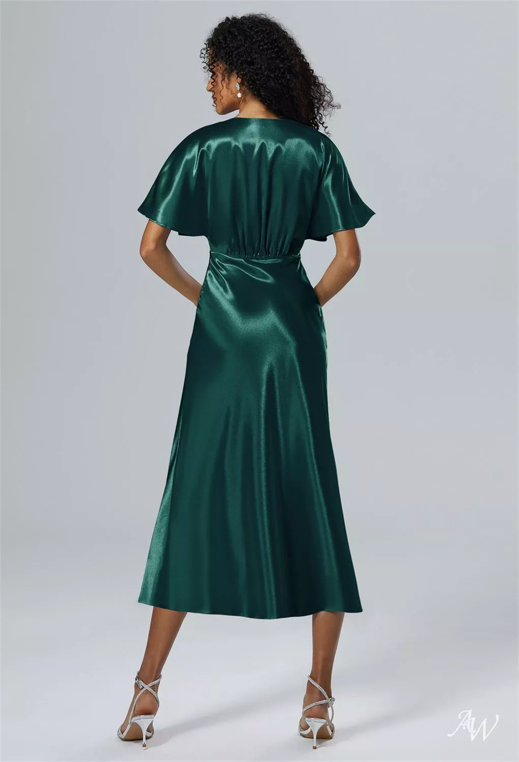 green taffeta bridesmaid dresses Zapaka Women Plum Taffeta Long Sleeves Mother of the Bride Dress with Pockets Off the Shoulder Ruched A Line Wedding Guest Dress, Dark Green / US20W main image 0