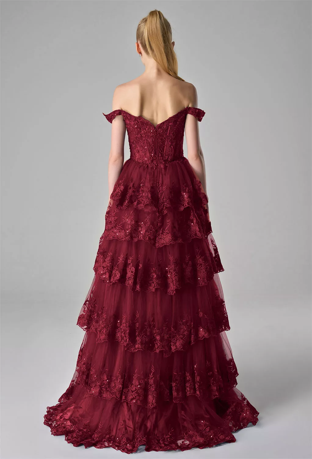 princess polly baby blue dress Burgundy Two Pieces High Low Prom Dress main image 0