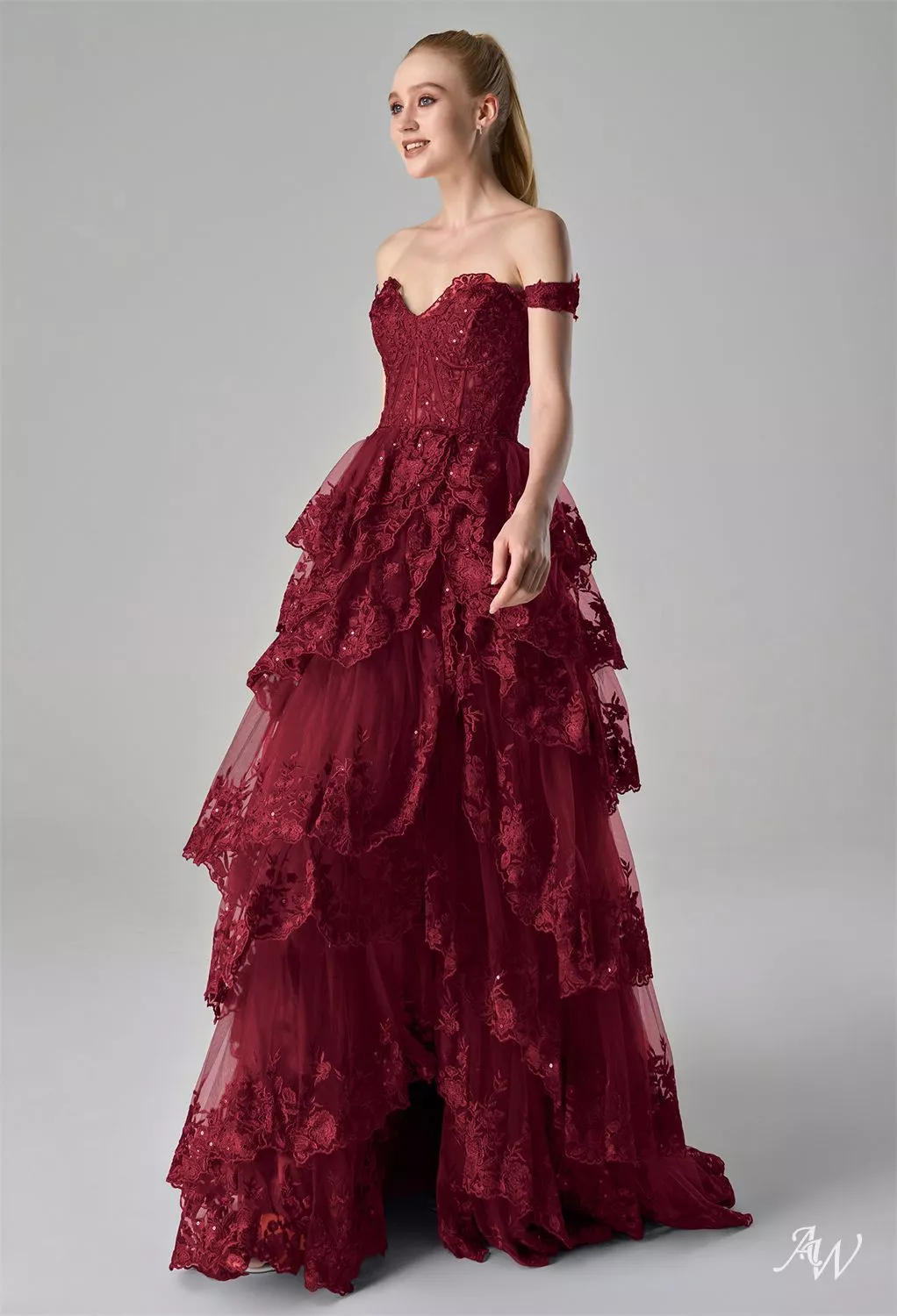 AW Thetis Burgundy Dresses | AW.Bridal