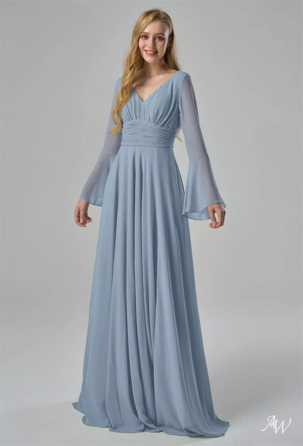 blue dress for baby girl Sorella Vita 9094 Bridesmaid Dress – South Coast Brides main image 0