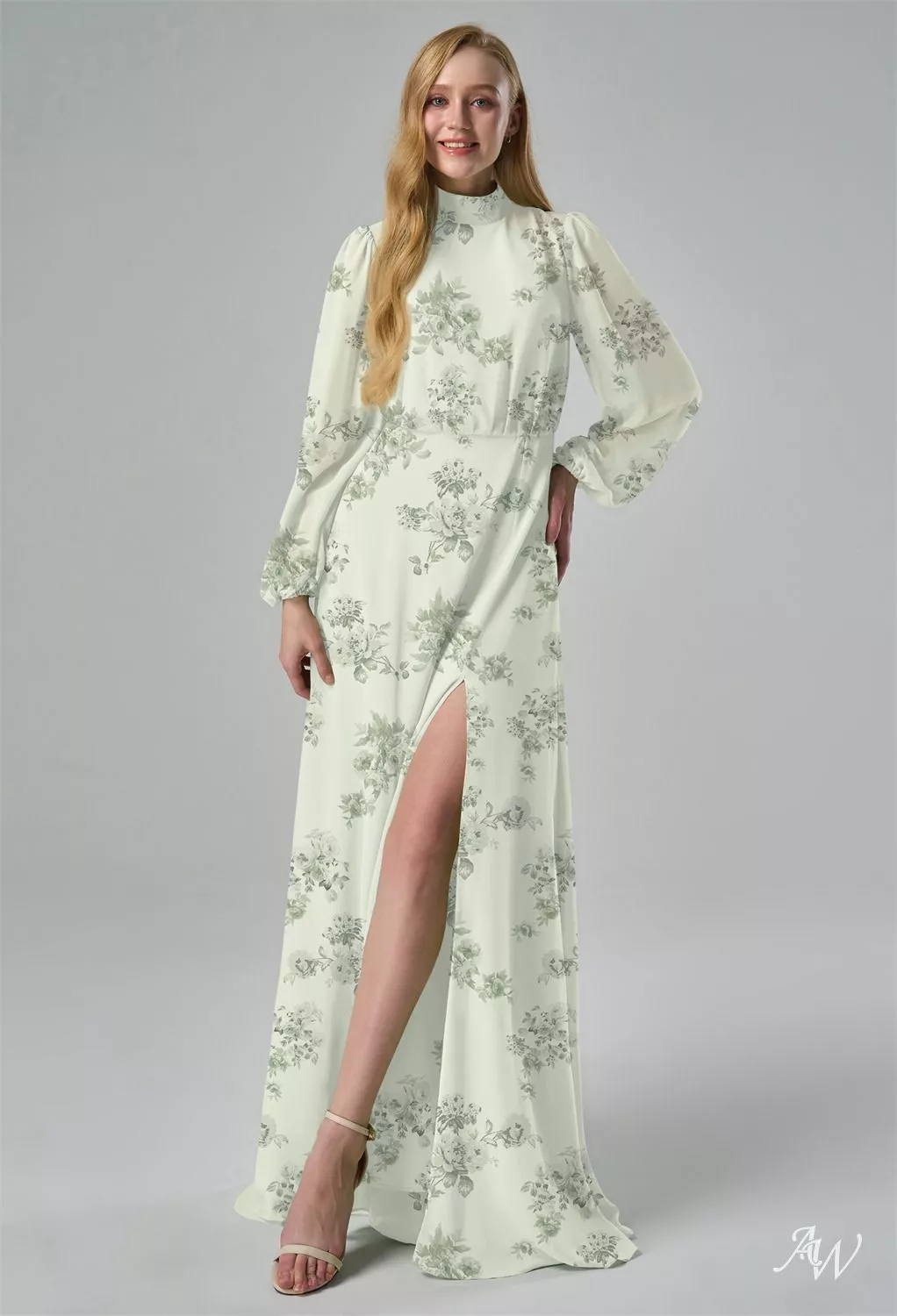 pistachio bridesmaid dress Pistachio Green Penoy, Green Floral Floral Bridesmaid Dresses
