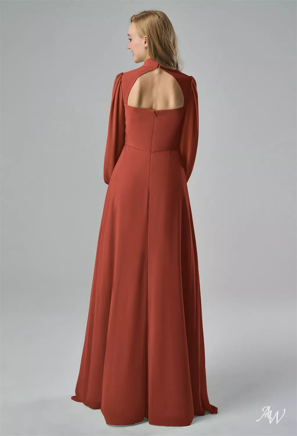 long sleeve bridesmaid dresses rust AW.Bridal A-line Turtleneck Floor Length Sleeves Puff Sleeves Split Long Dress Size 4 Comes in various styles notifiable Cupshe Dress Code Tropical Size:US 24/UK 26/EU 54