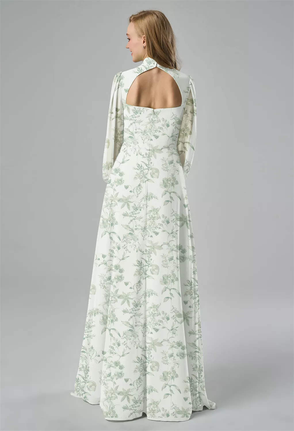 AW Philippa Dress, Desert Rose Chiffon Floor Length Square Neckline ...
