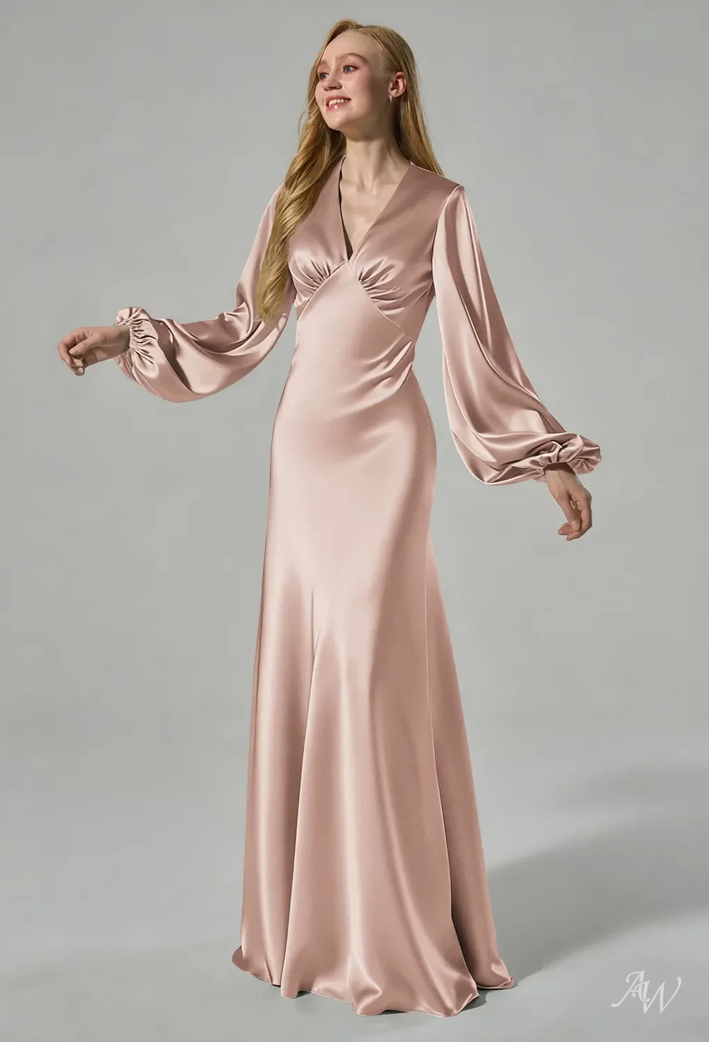 hyacinth bridesmaid dresses AW Hyacinth Crystal Satin Apricot Bridesmaid Dresses