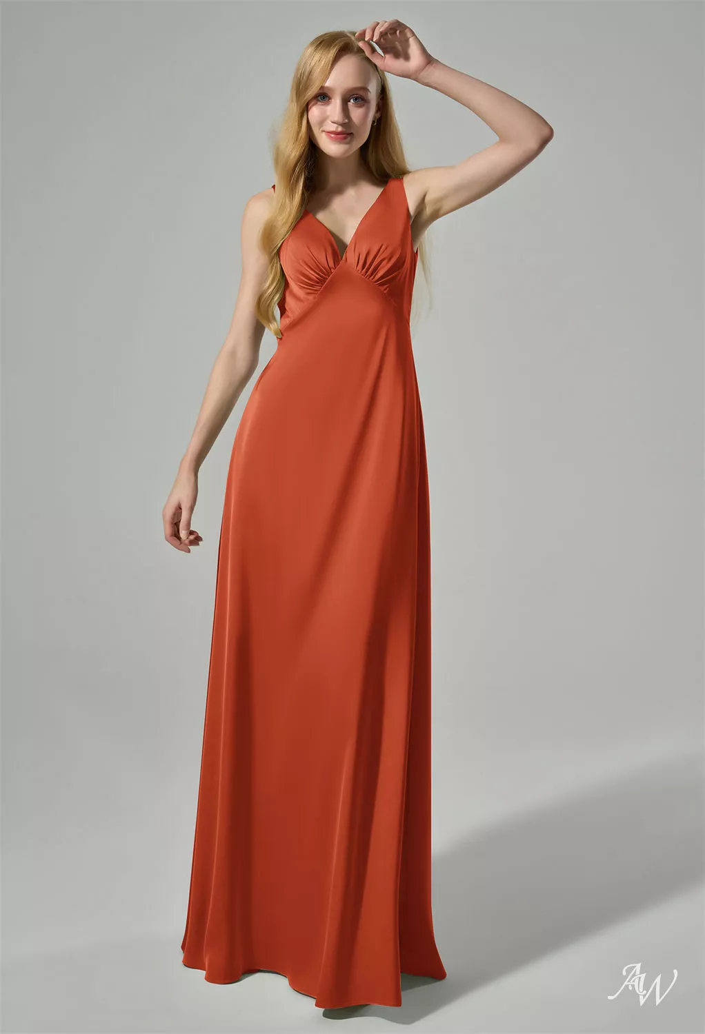green and orange bridesmaid dresses Junebug Weddings