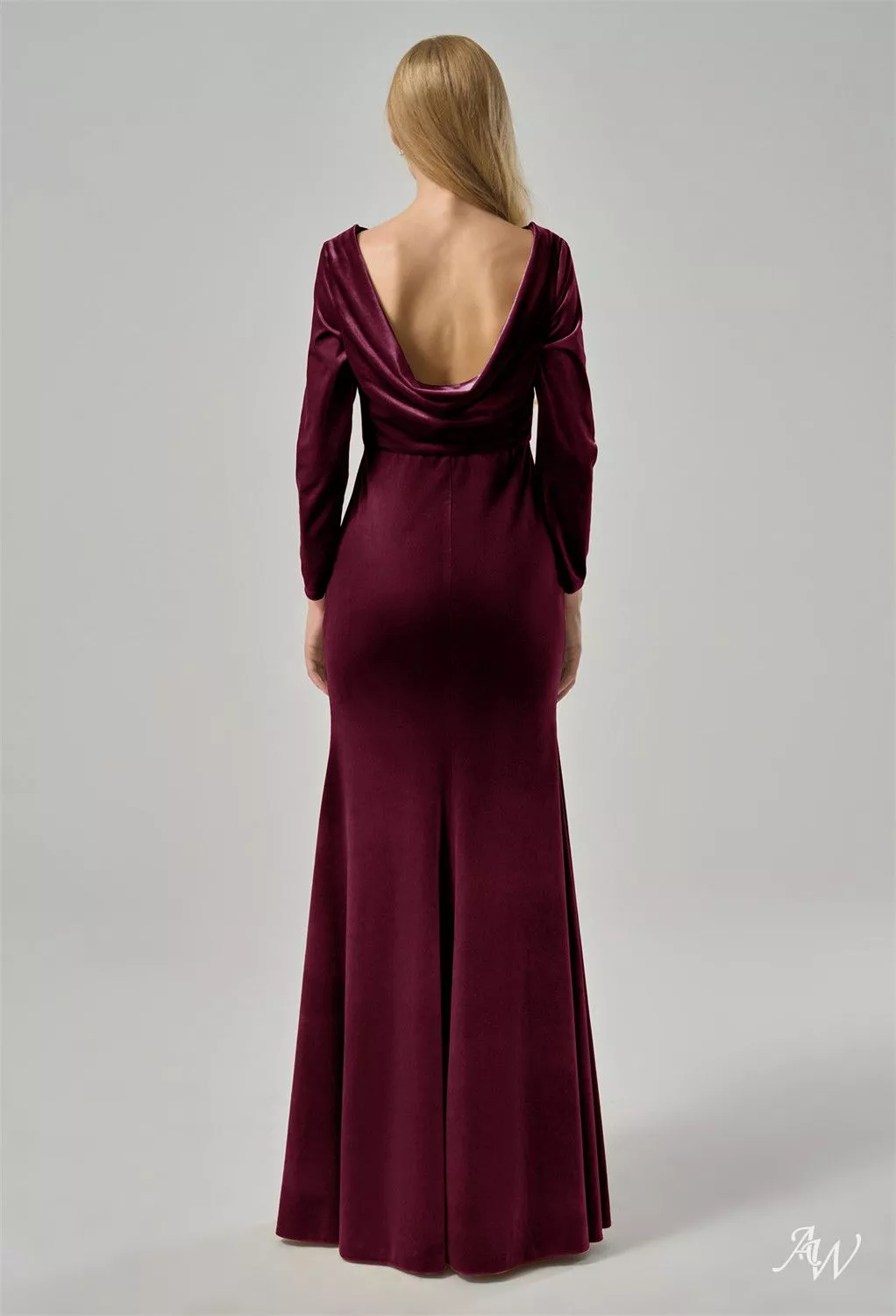 blue dress for baby girl Plus Size Burgundy Mermaid Bridesmaid Dresses Long Sleeve Mother of the  Bride Dress ARD1388 main image 1