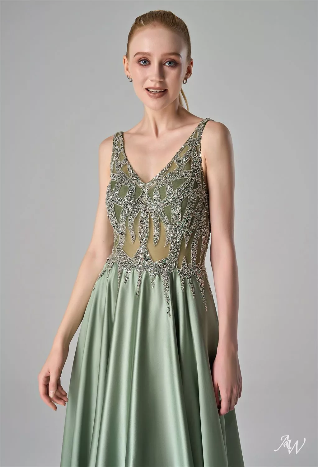 seafoam bridesmaid dresses Wagner | Strapless Seafoam Black Label Gown