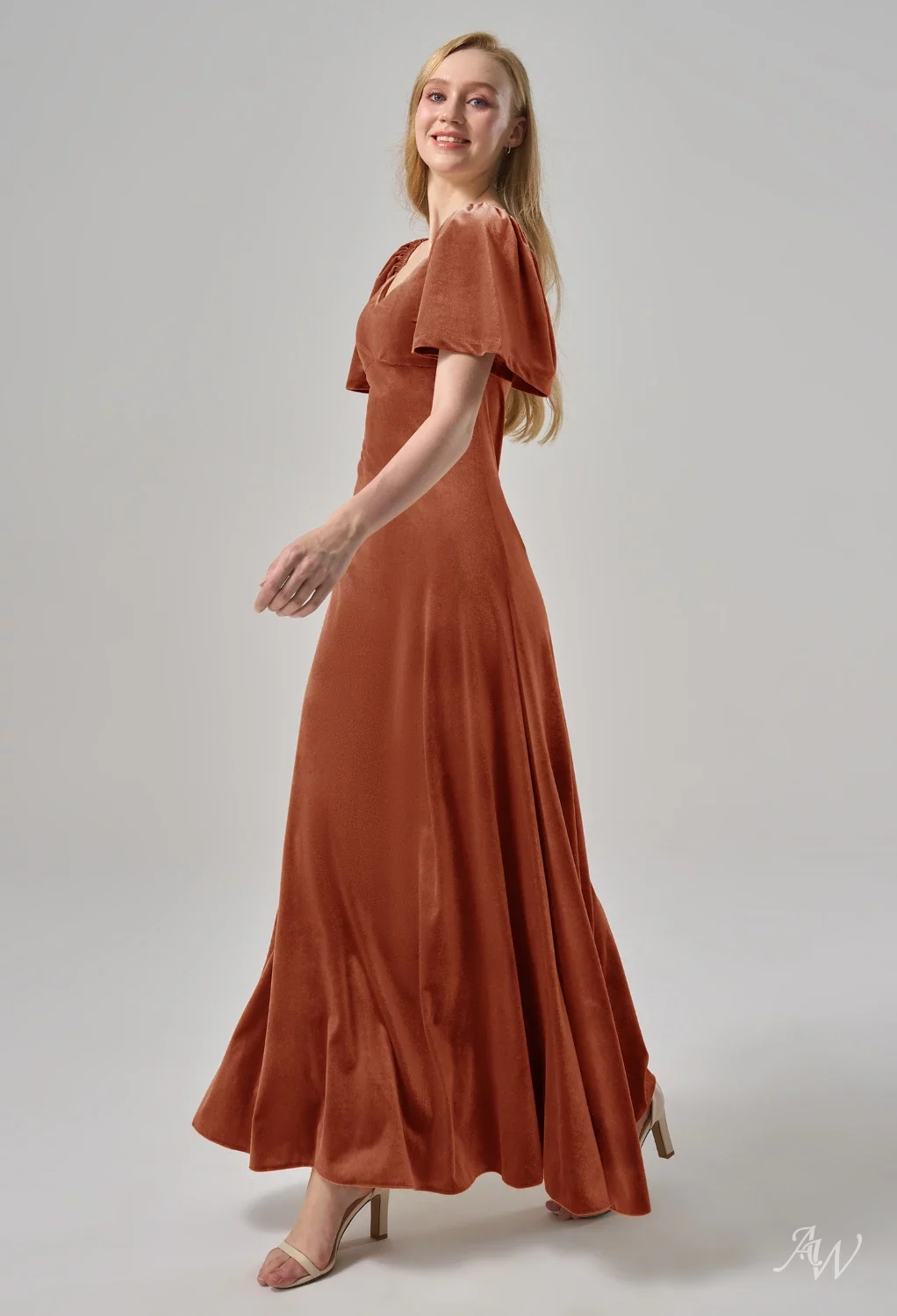 blue dress for baby girl Boho Chiffon Burnt Orange Bridesmaid Dresses With Split – Lisposa