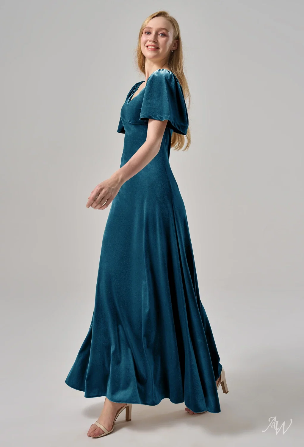 green emerald velvet dress Ladivine J883 Prom Dress - Mocha-Gold