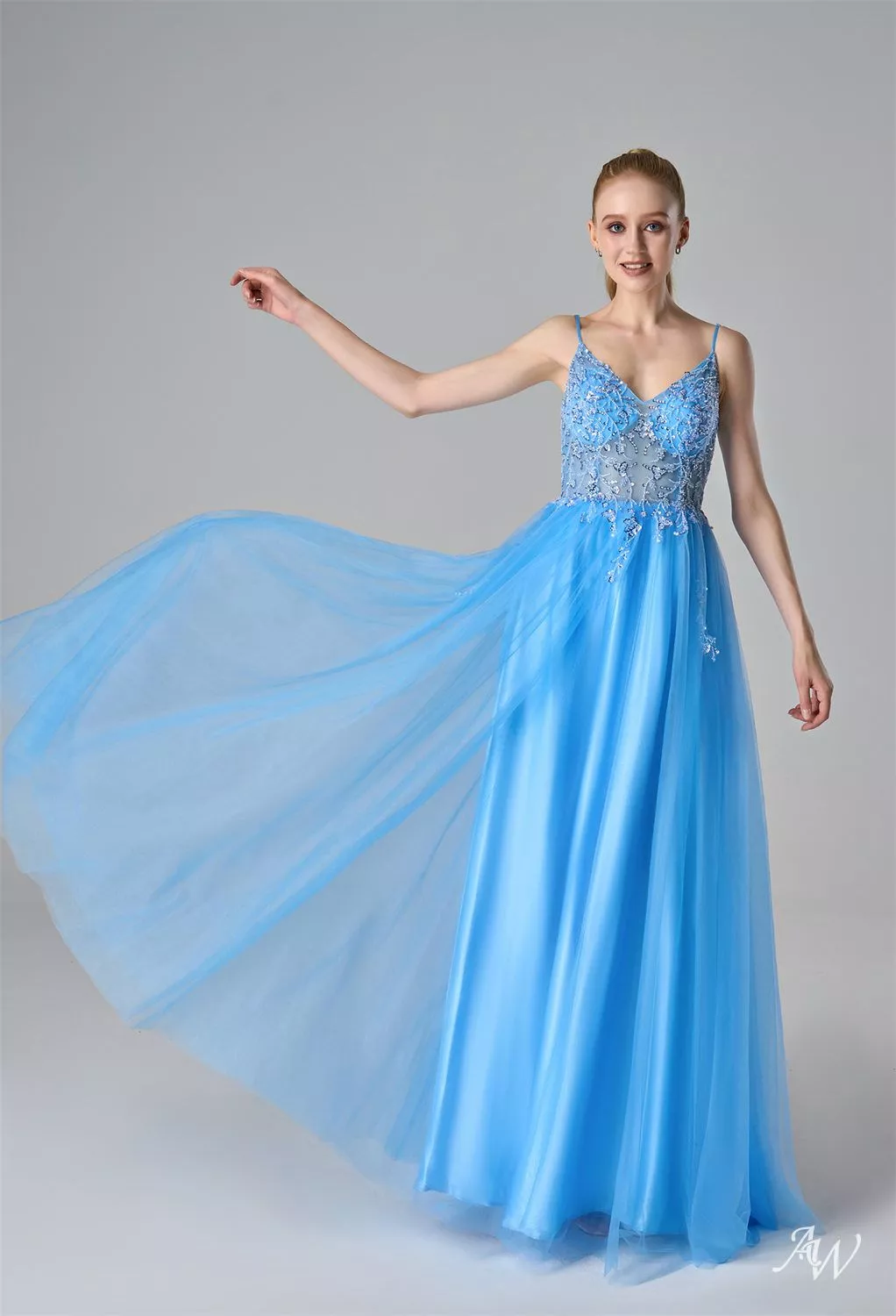 green emerald velvet dress ASHLEYlauren 12152 Pearl Beaded Prom Dress Pageant Formal Gown 0 / Aqua main image 1