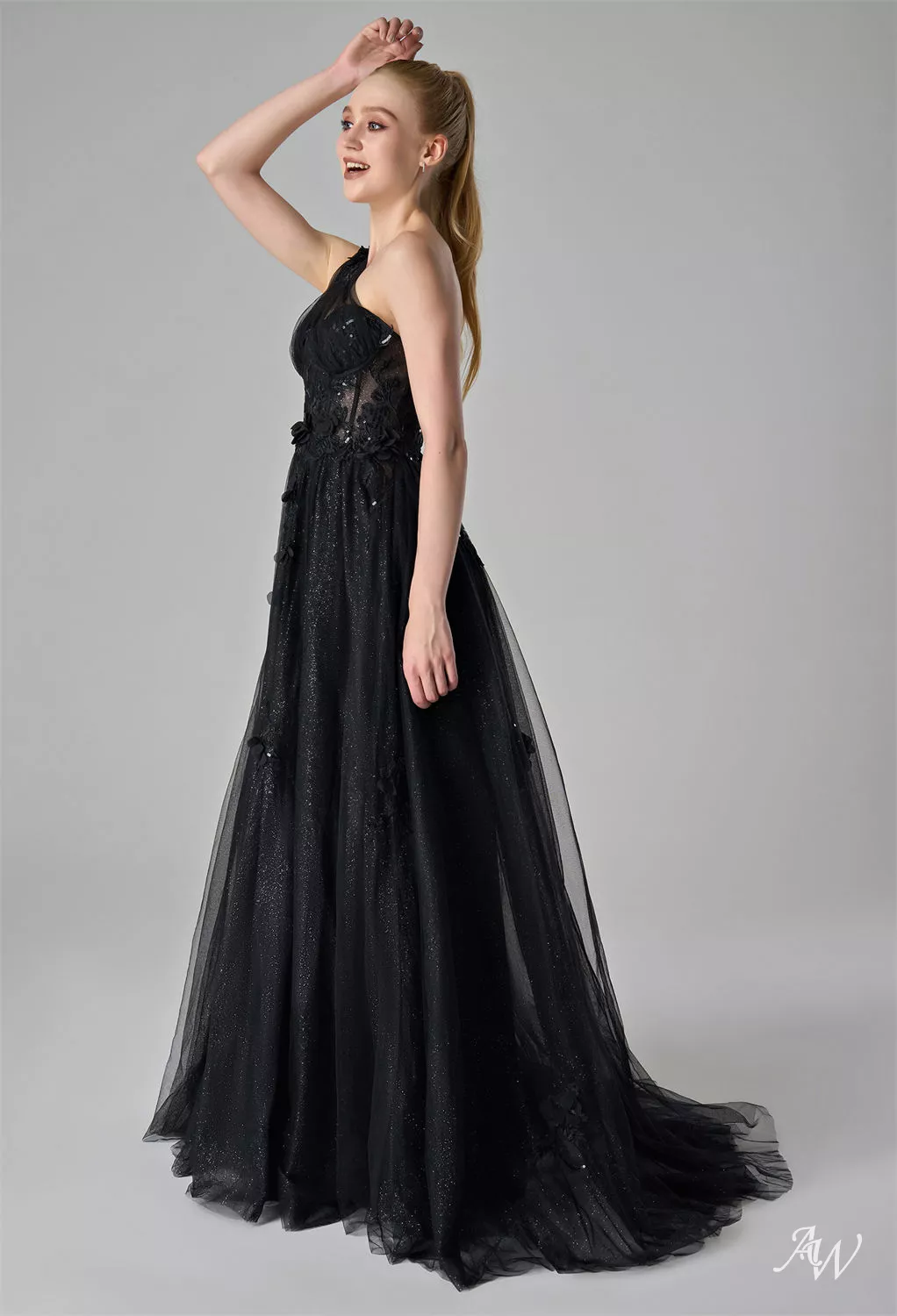 annabelle in black dress SO ONLINE AU Annabel Bias Mini Dress, Black, AU12 US8 main image 0
