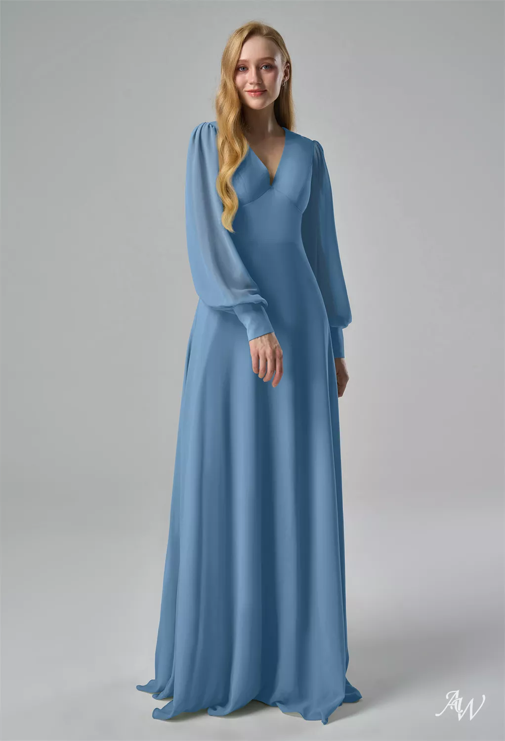 AW Aphrodite Dusty Blue Bridesmaid Dresses | AW.Bridal