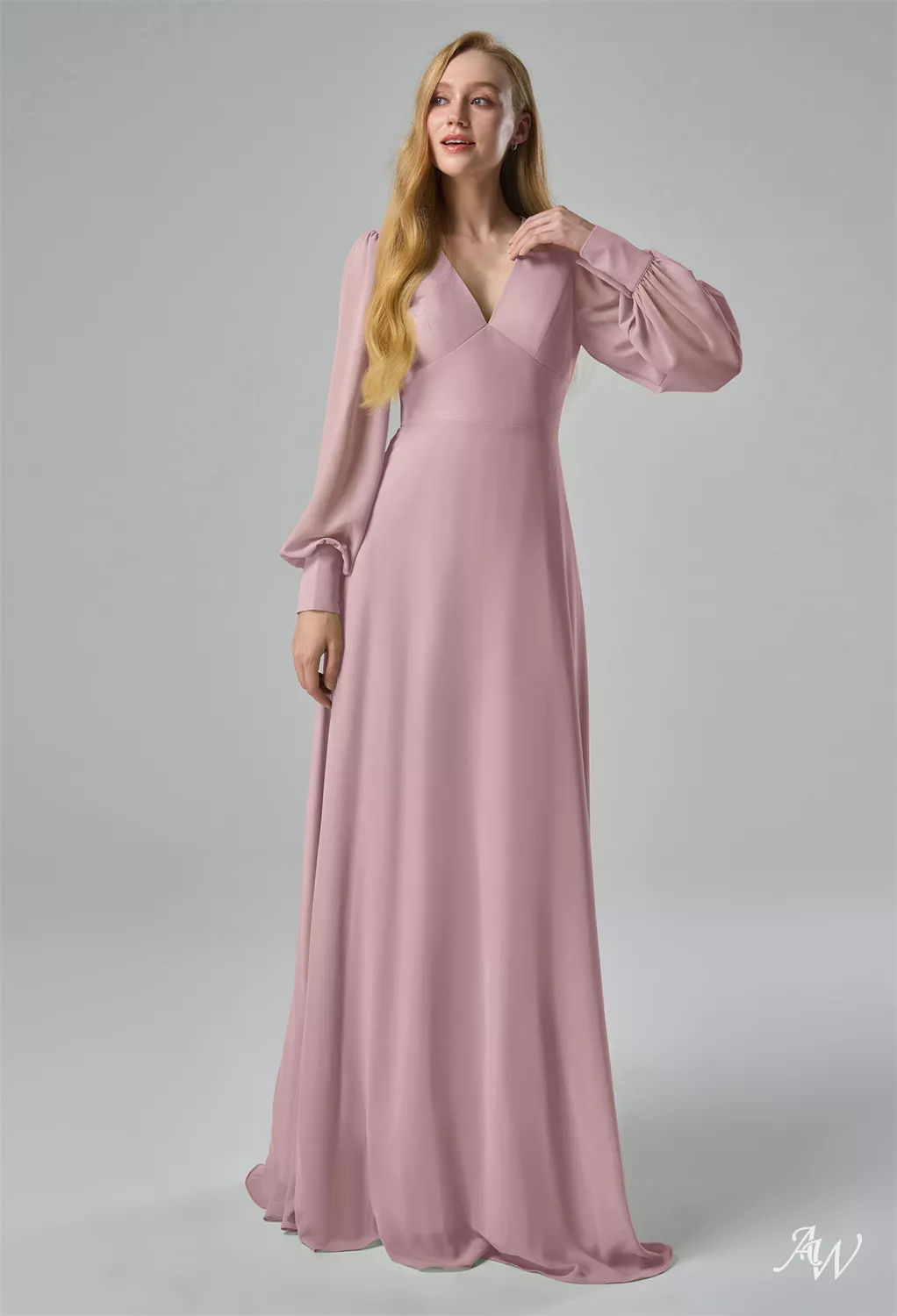fitted lace wedding dress Bria Mauve Floral Print Dress – JO+CO main image 1
