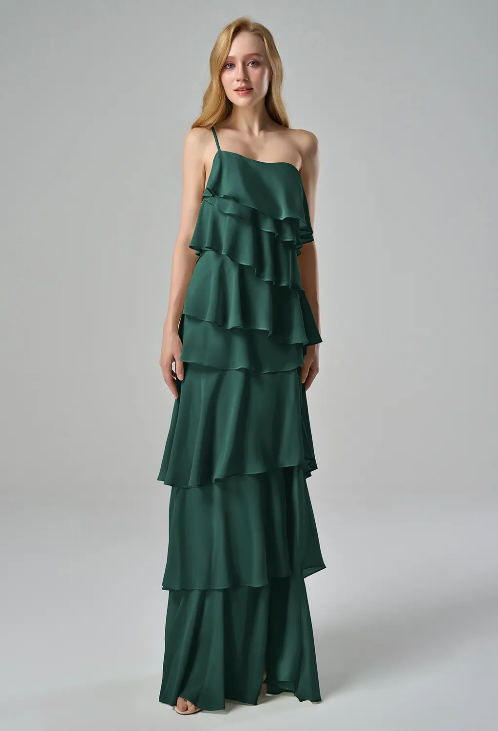 emerald black tie dress Maddox Strapless Sweetheart Emerald Glitter Gown main image 1