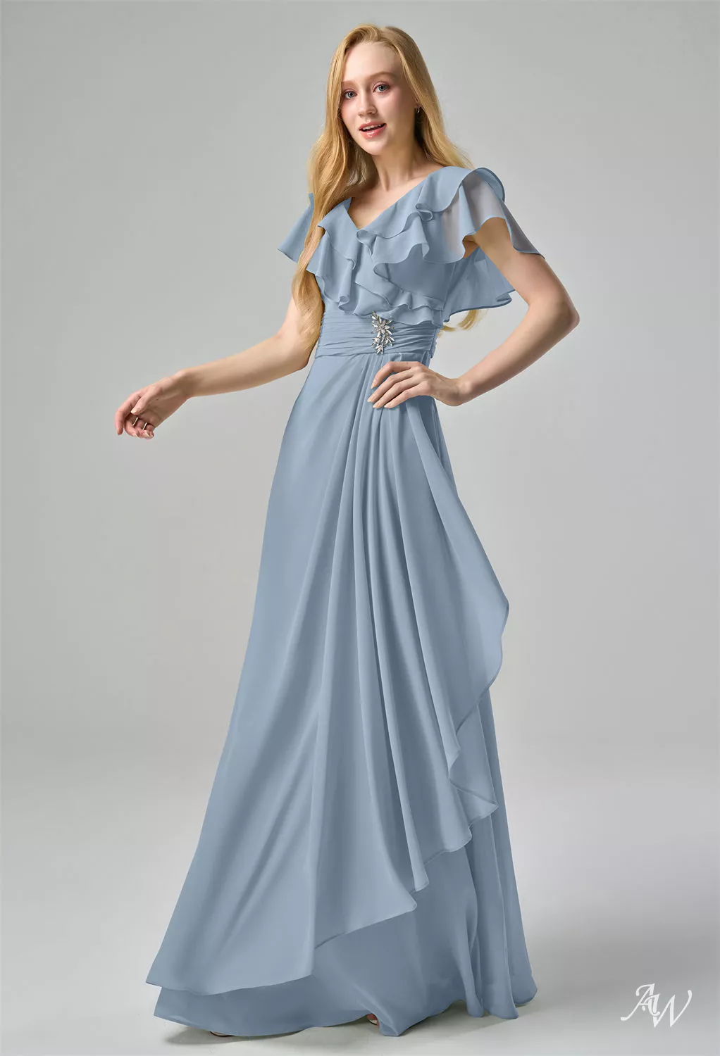AW Elodie Light Dusty Blue Bridesmaid Dresses