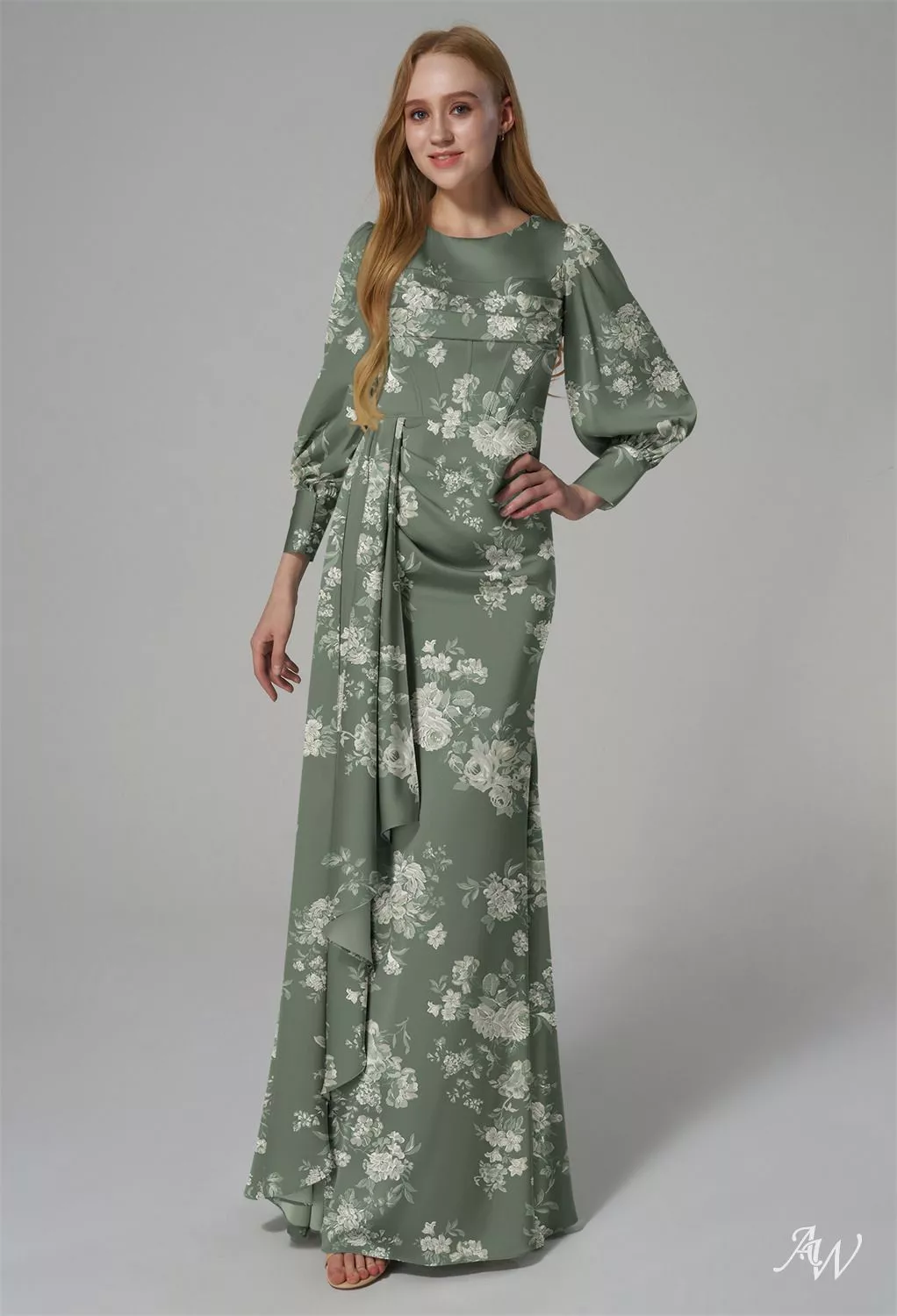 tight fitted bridesmaid dresses Elegant dress with cape | Tight fitted evening dresses main image 1