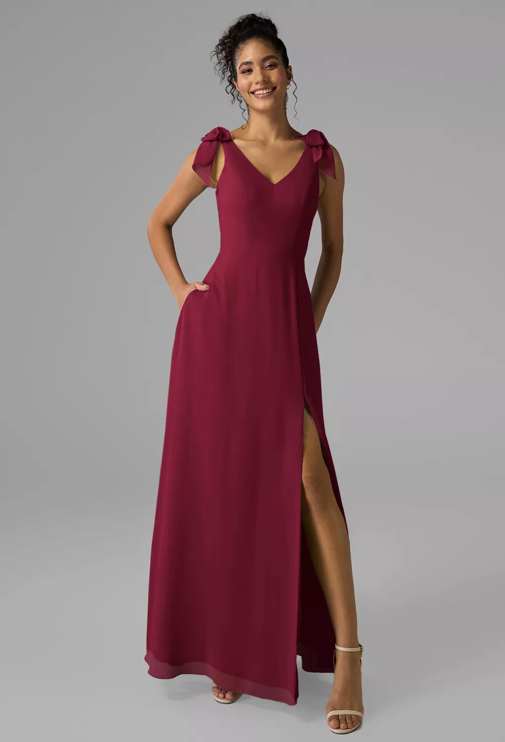 Burgundy Fall Wedding Guest Dresses | AW.Bridal