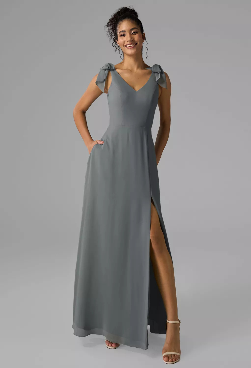 maxi dress women 'Bliss' Strapless Make Your Mark Champagne short sleeves SL40-AUG-2025 Dress length:TALL - ABOVE 5'7