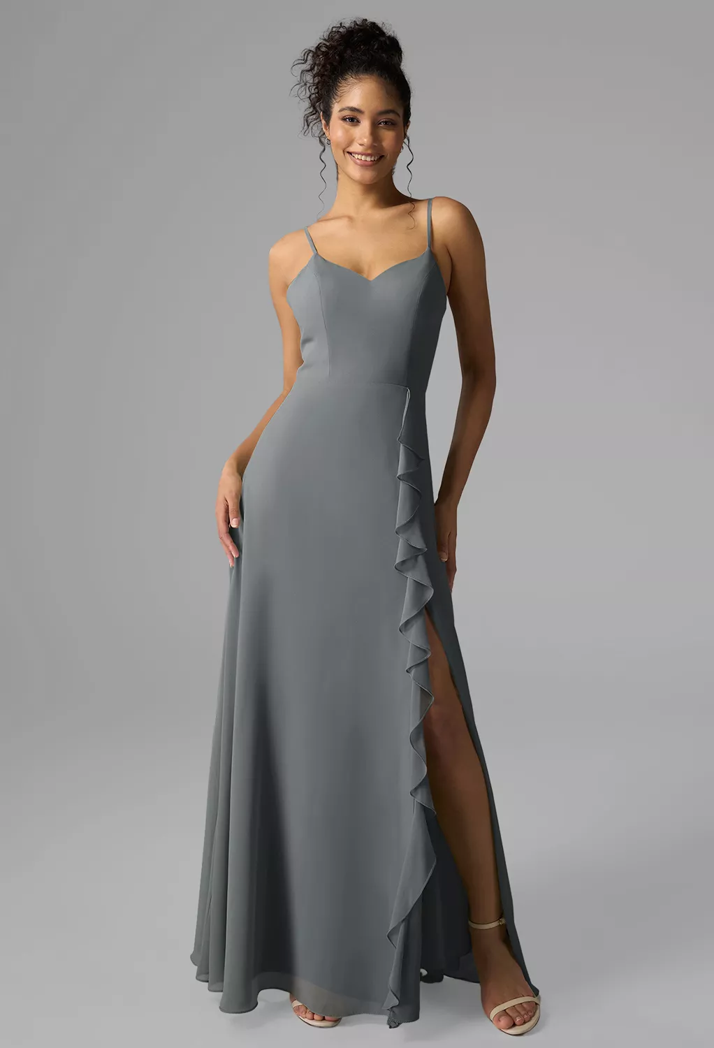 Steel Gray Beach Wedding Guest Dresses | AW.Bridal