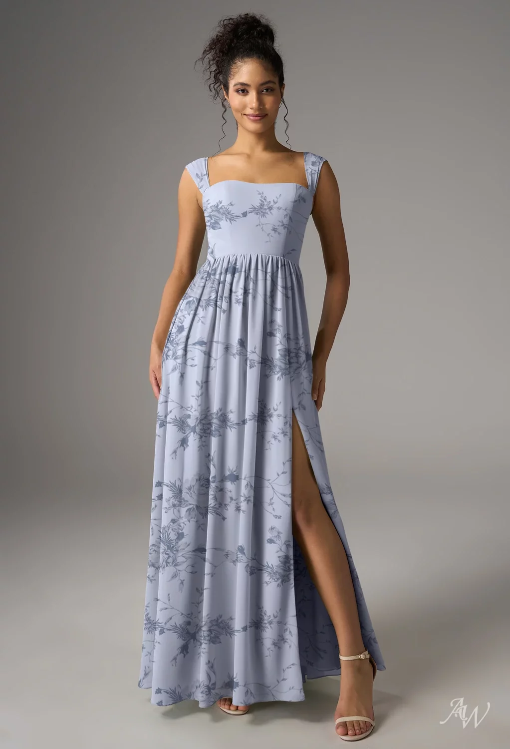 antique bridesmaid dresses Rustic Boho Bridesmaid Dresses Long Chiffon V Neck Empire Gowns – Lisposa main image 0