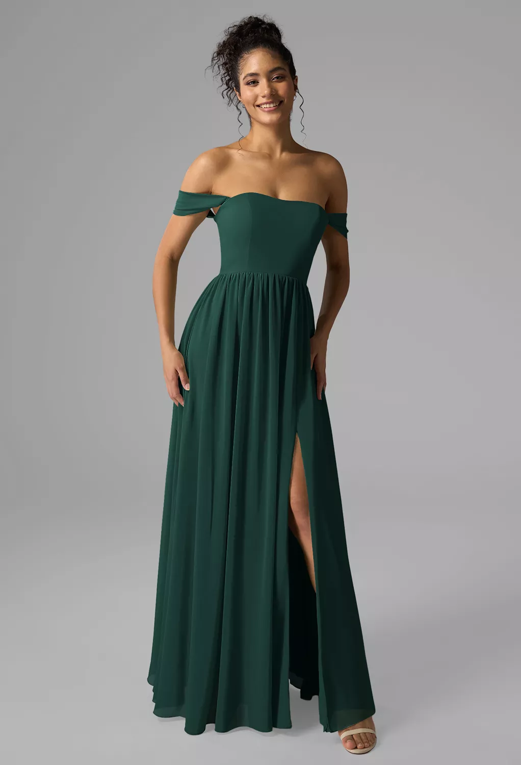 AW Roberta Dark Emerald  Floral Bridesmaid Dresses