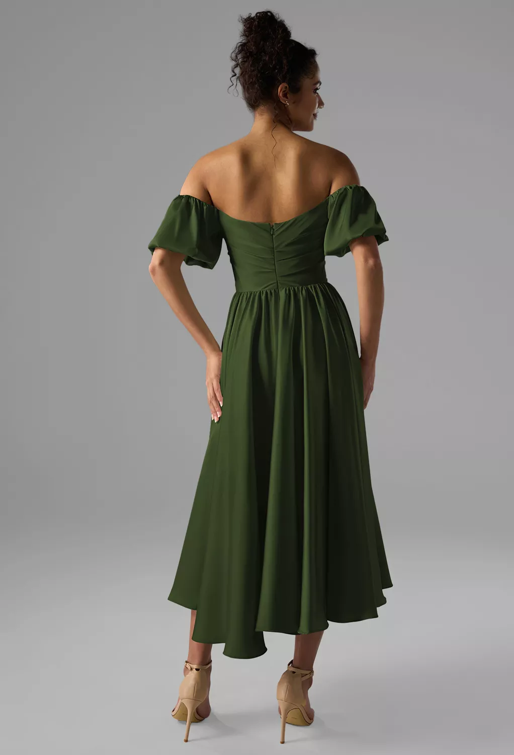 knee length dresses for ladies Violeta Green Floral Midi Dress main image 1