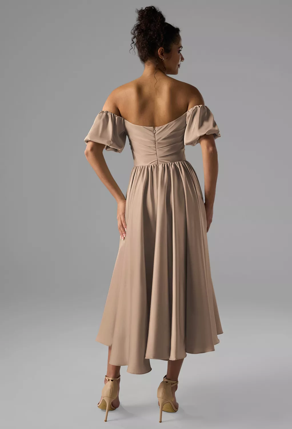 Taupe Black Tie Wedding Guest Dresses | AW.Bridal