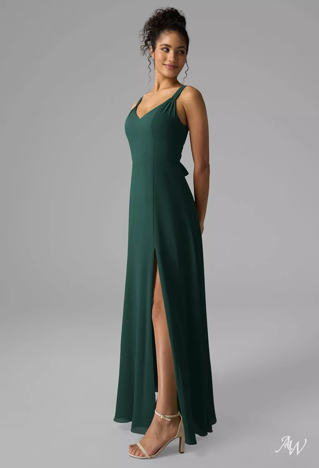 dream of wearing bridesmaid dress Floor-Length Chiffon Emerald Green Bridesmaid Dresses Wedding Guest Dr