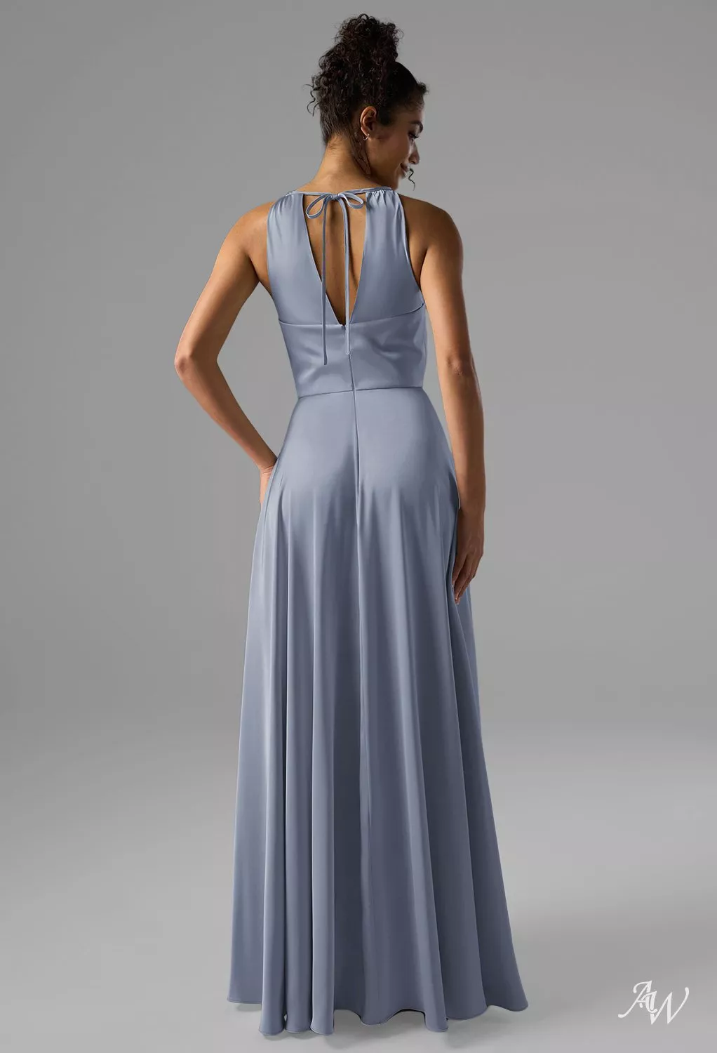 grey chiffon bridesmaid dresses Dark Grey A-line V-neck Princess Long Prom Dresses with Appliques, MP391 –  Musebridals main image 0