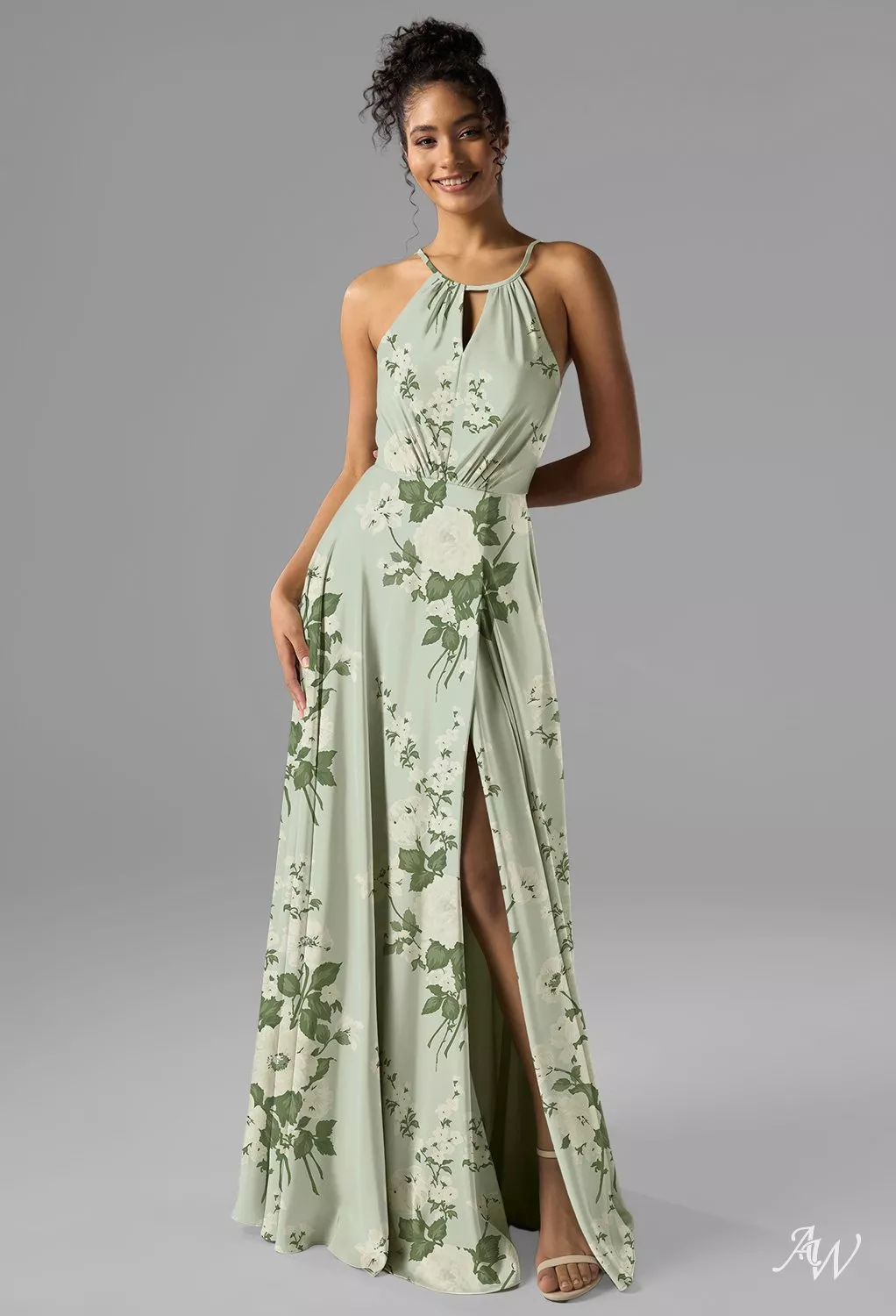 slim fit dress slacks Six Stories Green Twist Back Satin Flower Girl Dress US 4 Womens