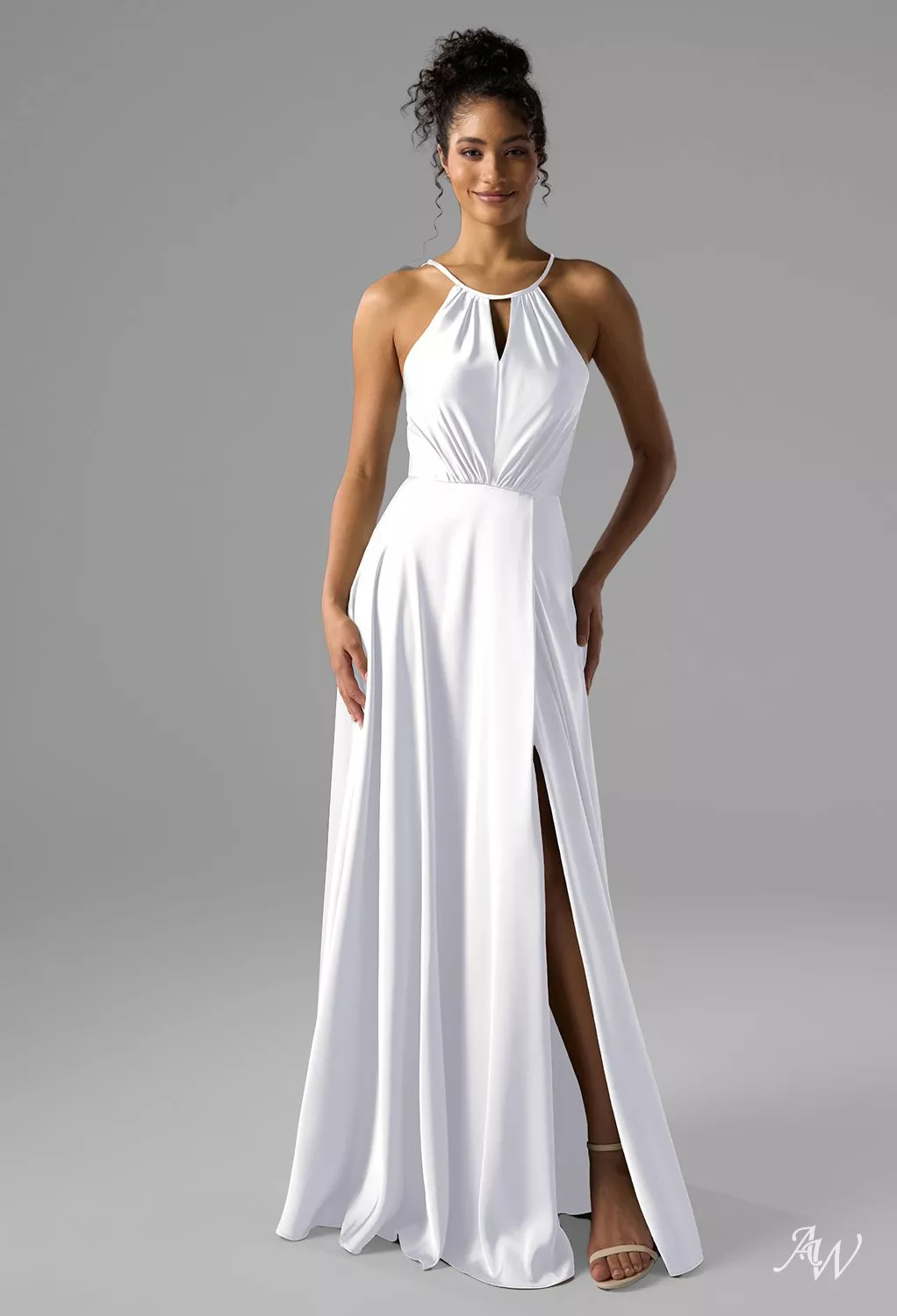 navy blue dress for baby girl Halter Sleeveless Illusion Chiffon A-Line Beach Wedding Dress – Liymc