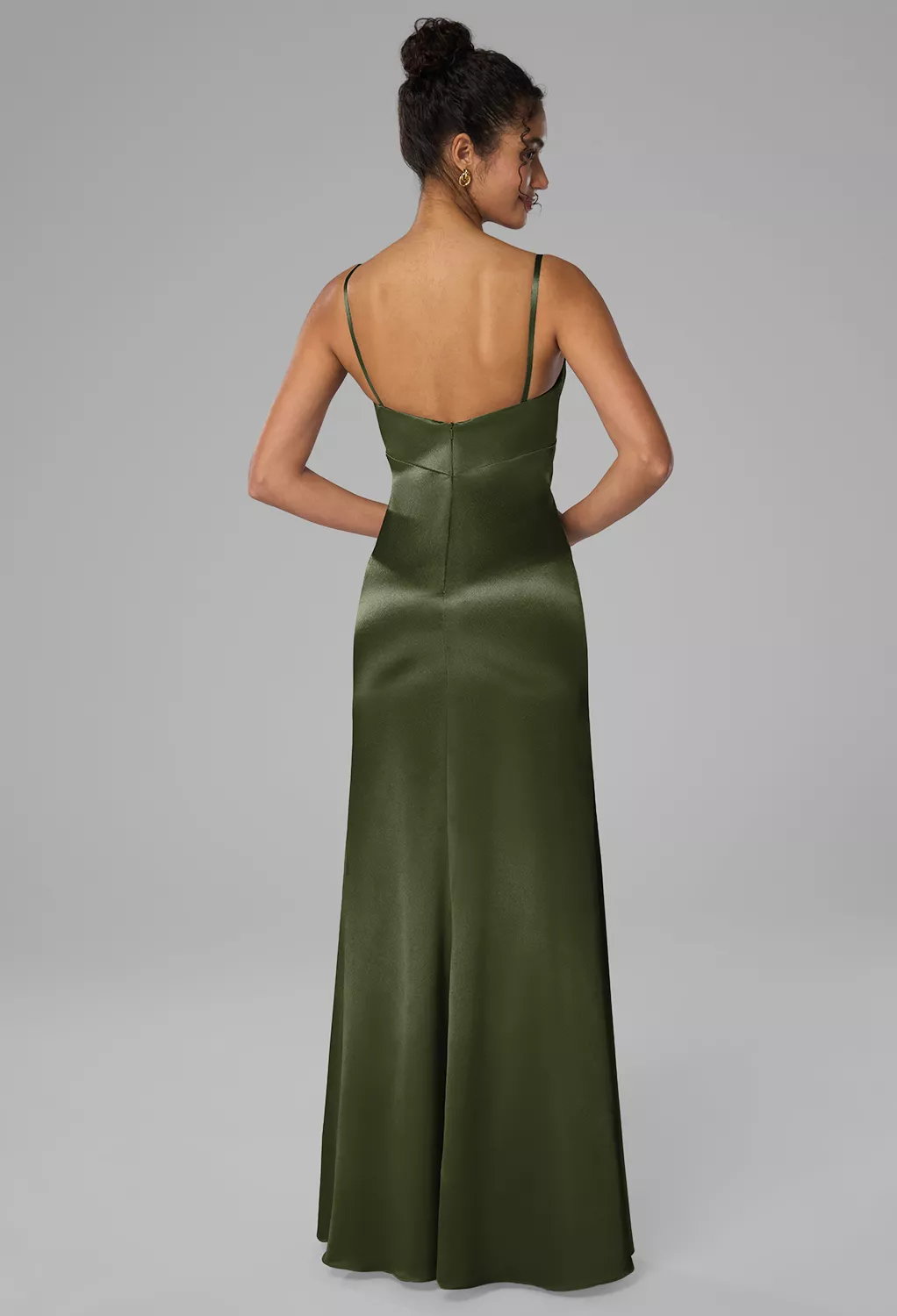 Green Olive Black Tie Wedding Guest Dresses | AW.Bridal